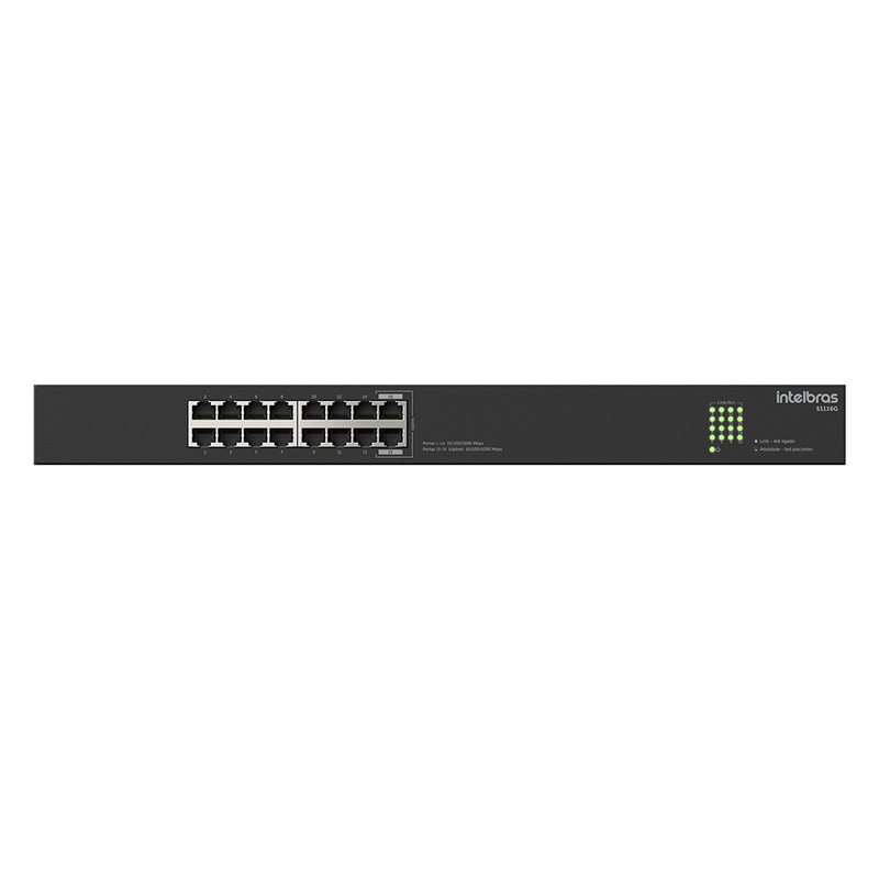 Switch Não Gerenciavel 16 portas Gigabit S1116G Preto - Intelbras