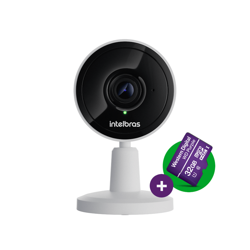 Câmera Inteligente Interna Wi-fi HD com Cartão Micro SD 32GB IMX1 Branca - Intelbras